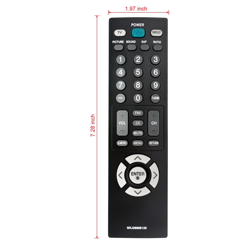 Vinabty New MKJ36998105 Replace Remote fit for LG LCD TV 26LG30-UA 19LG31 22LG31 37LG30 2630 22LG30 26LG30 22LF10 19LF10C 19LF10 19LG30 19LG31 22LG30 22LG31 22LG30DC 26LG30 26LG30DC 42LB50C 42LB5DC 42LC50C - Image 4